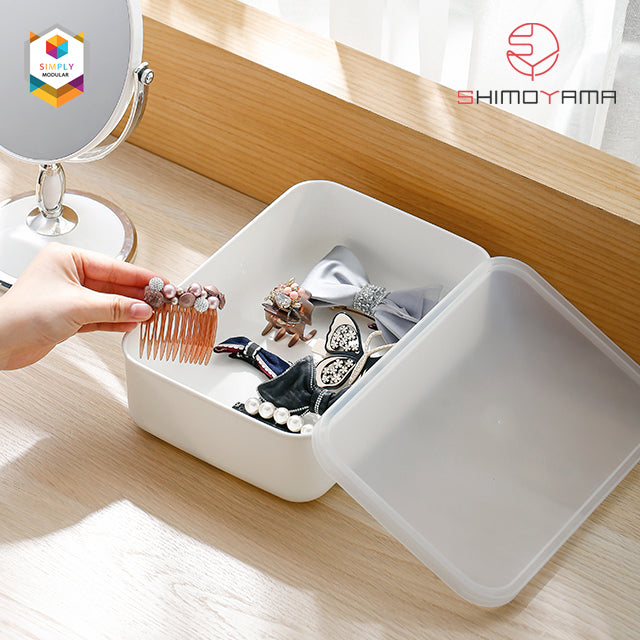 Simply Modular - Shimoyama Large White Flat Storage Box with Lid (4844148228130)