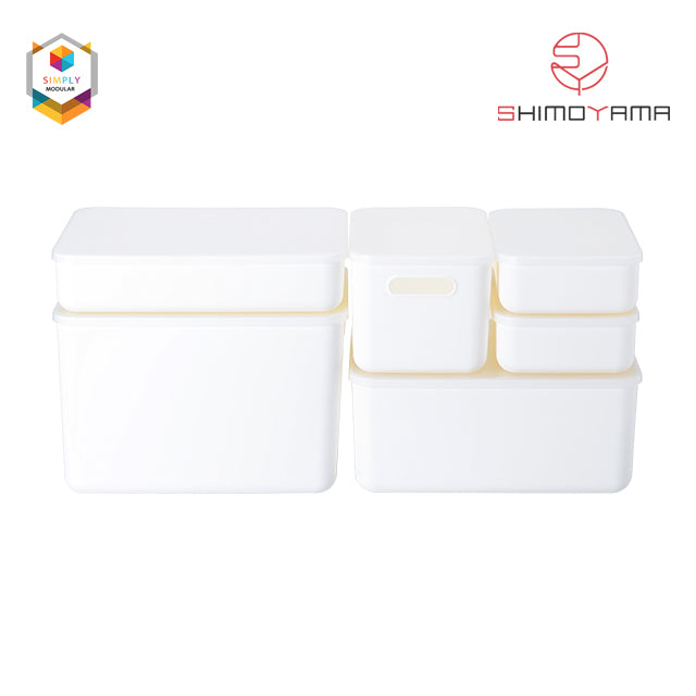 Simply Modular - Shimoyama Large White Handled Storage Box with Lid (4844148326434)