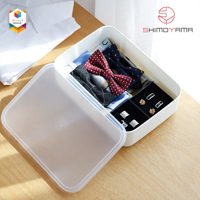 Simply Modular - Shimoyama Large White Flat Storage Box with Lid (4844148228130)