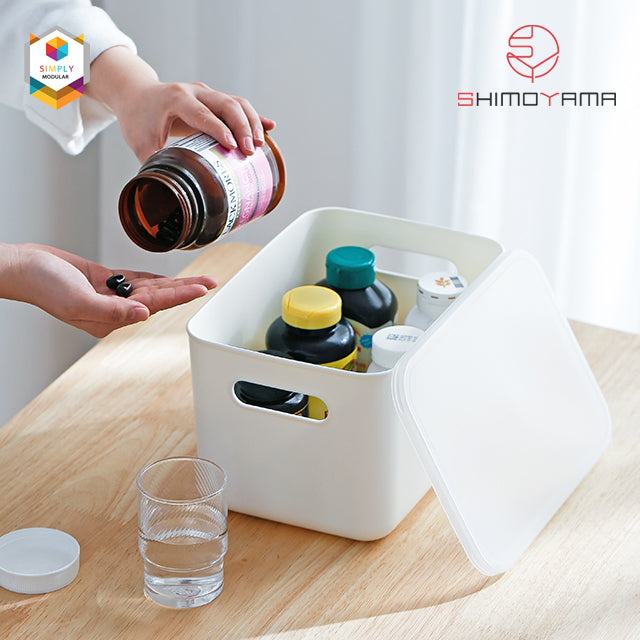Simply Modular - Shimoyama Large White Handled Storage Box with Lid (4844148326434)