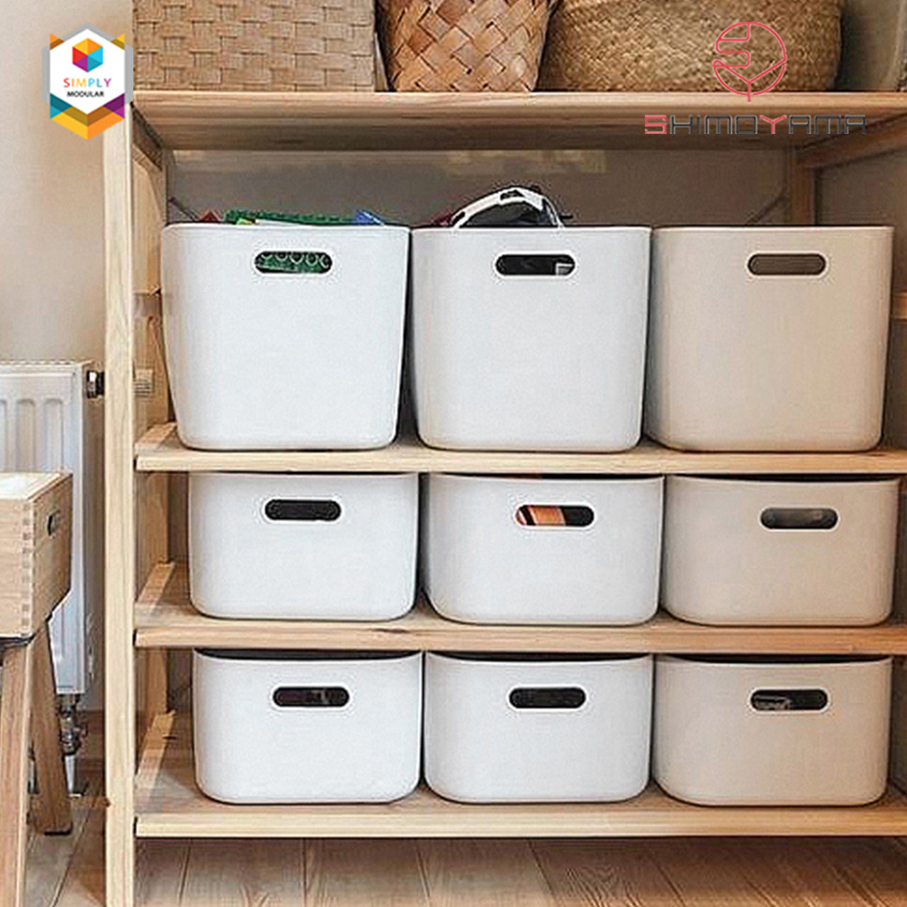 Simply Modular - Shimoyama PE Storage Box Soft Touch Big Shallow Size without lid (Gray) (4844148555810)