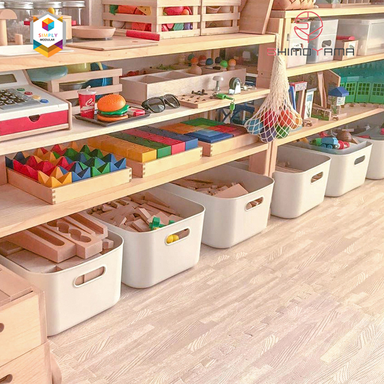 Simply Modular - Shimoyama PE Storage Box Soft Touch Big Shallow Size without lid (Gray) (4844148555810)