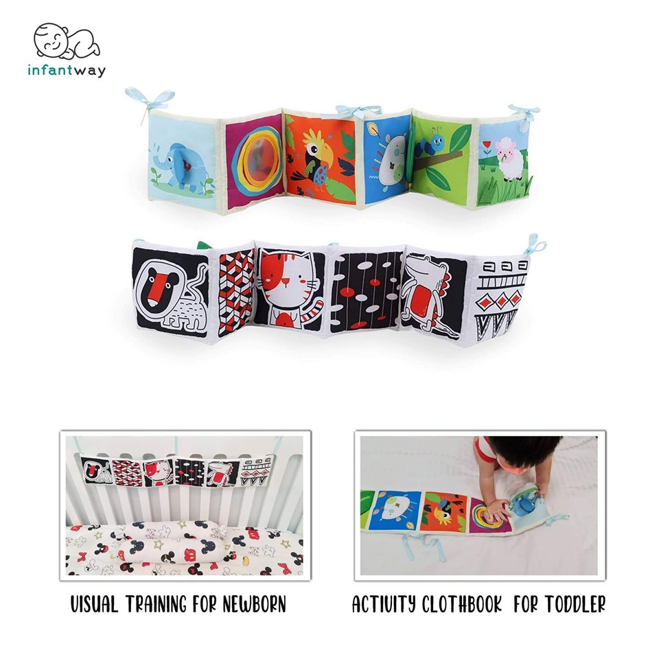 Infantway - Huggabooks Visual Training and Activity Cloth Book Bumper (4860835725346)