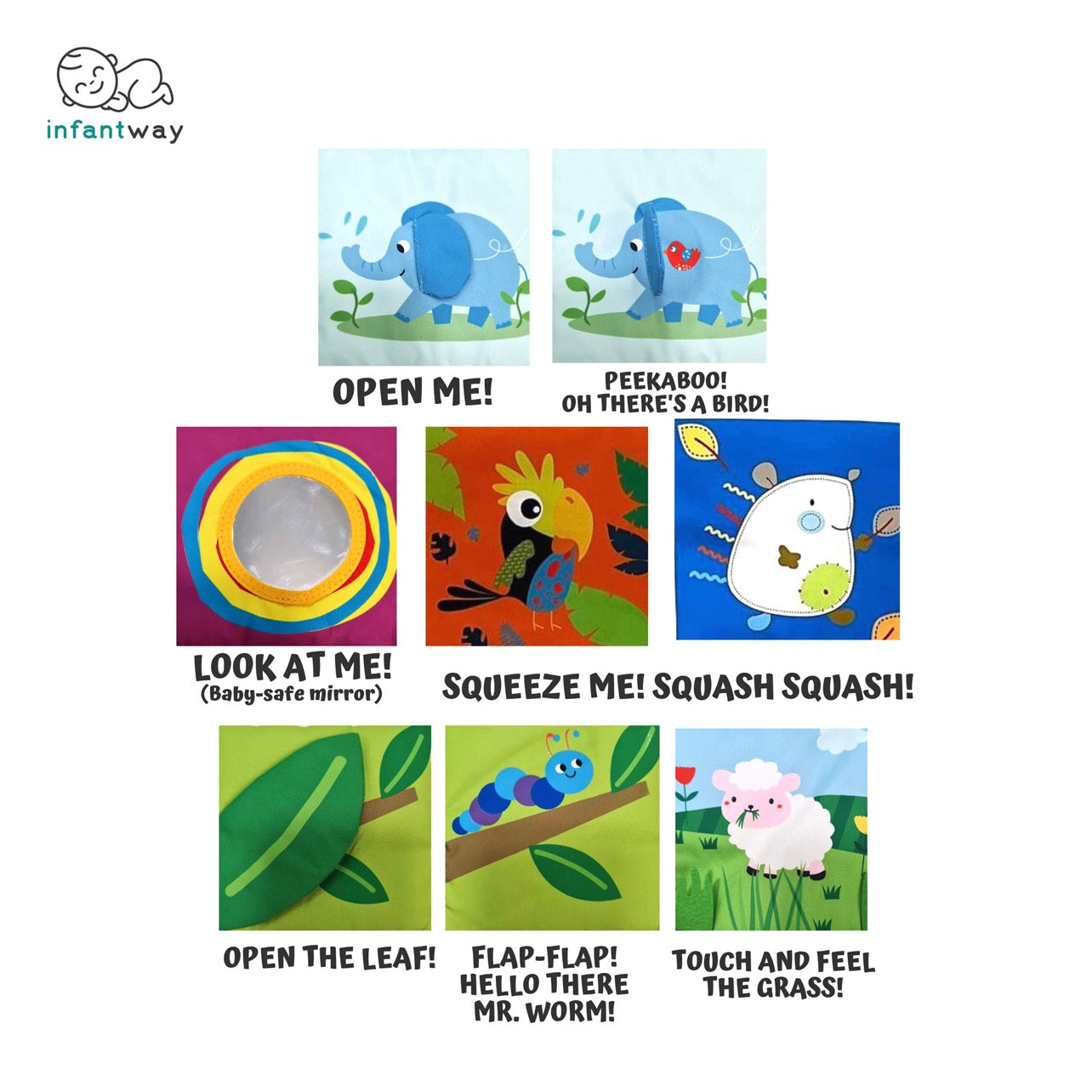 Infantway - Huggabooks Visual Training and Activity Cloth Book Bumper (4860835725346)