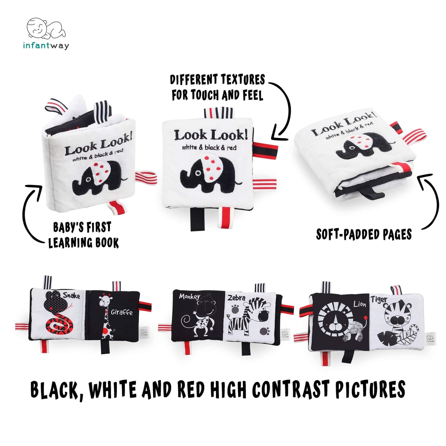 Infantway - Huggabooks Visual Training Felt Cloth Book (4860835758114)