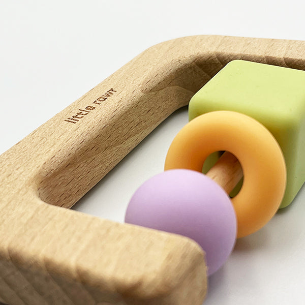 Hugo Happy Home - Little Rawr Wood + Bead D Shape Teether Toy (4860817997858)