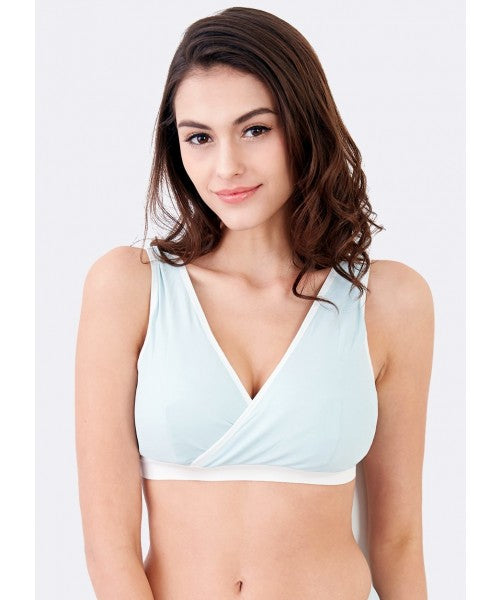 Mamaway - Antibacterial Crossover Sleeping & Nursing Bra with Cups (6569573220386)