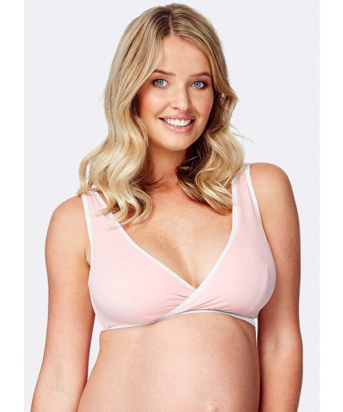 Mamaway - Antibacterial Crossover Sleeping & Nursing Bra with Cups (6569573220386)