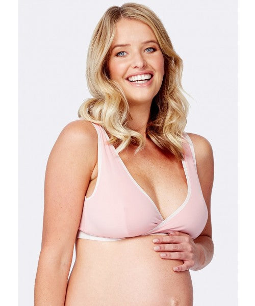 Mamaway - Antibacterial Crossover Sleeping & Nursing Bra with Cups (6569573220386)
