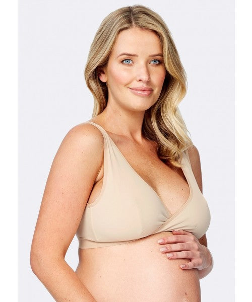 Mamaway - Antibacterial Crossover Sleeping & Nursing Bra with Cups (6569573220386)