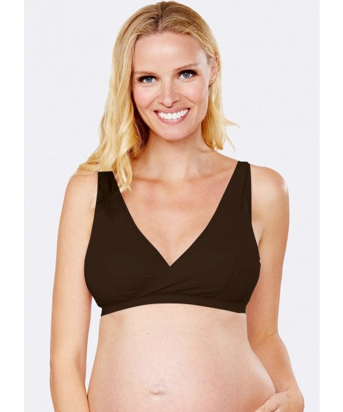 Mamaway - Antibacterial Crossover Sleeping & Nursing Bra with Cups (6569573220386)