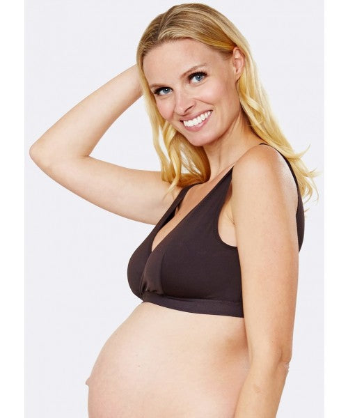 Mamaway - Antibacterial Crossover Sleeping & Nursing Bra with Cups (6569573220386)