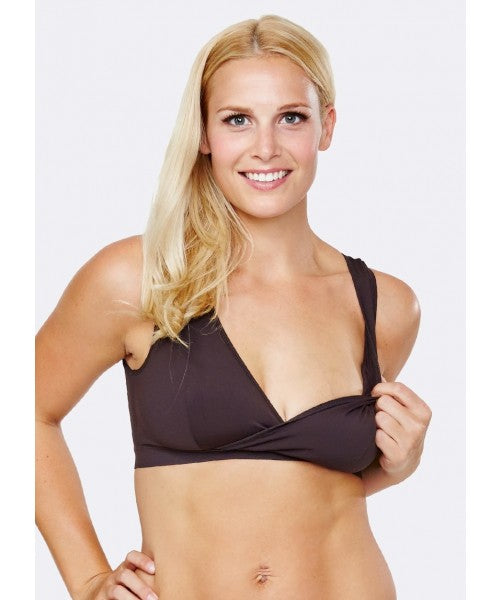 Mamaway - Antibacterial Crossover Sleeping & Nursing Bra with Cups (6569573220386)