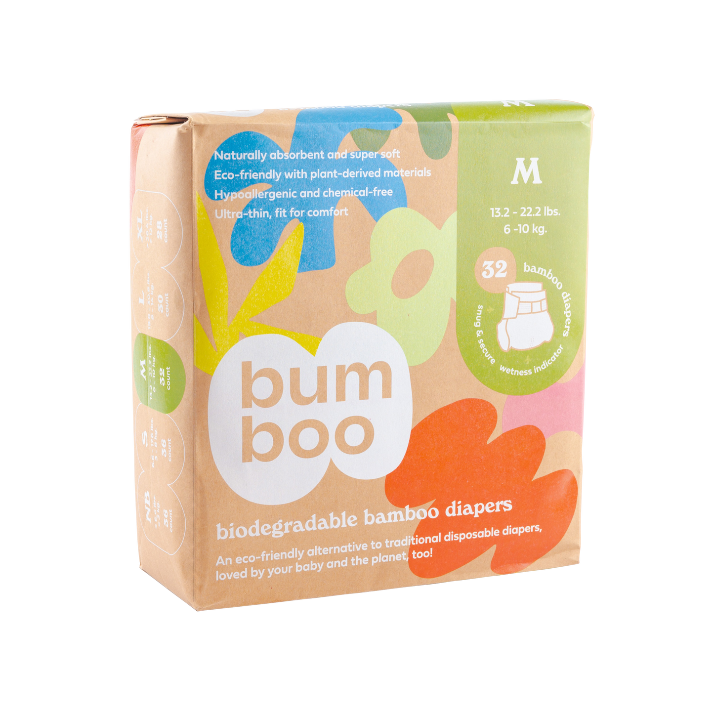 Bumboo - Biodegradable Bamboo Nappies - Medium 32pcs (6788494491682)