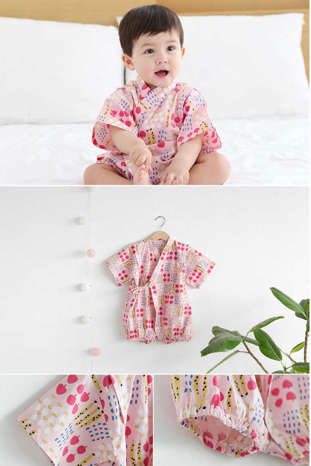 BORNY Korea - 100% Cotton Tie-Side Onesies (6794260185122)