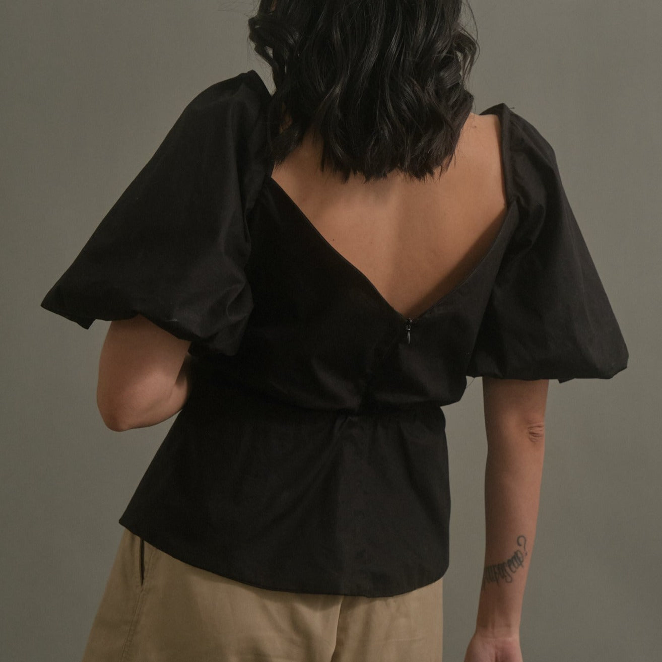 Milk Easy x Vania Romoff Blouse in Black (7165719511074)