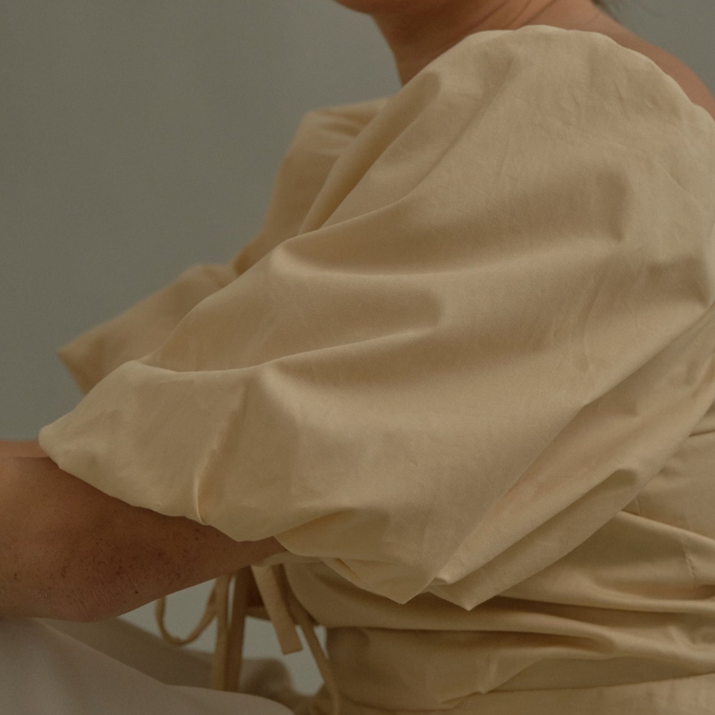Milk Easy x Vania Romoff Blouse in Beige (7165719248930)