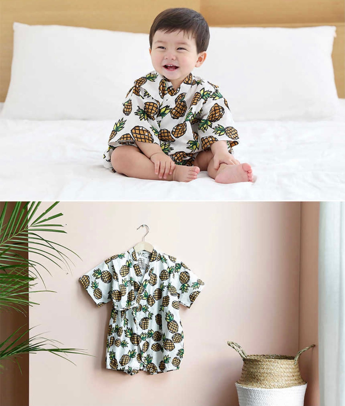 BORNY Korea - 100% Cotton Tie-Side Onesies (6794260185122)