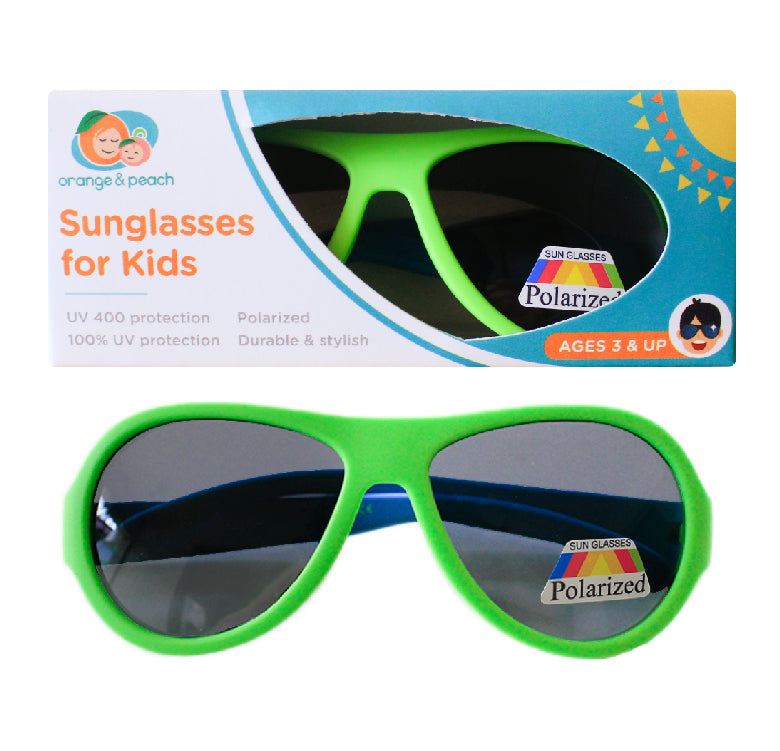 Orange and Peach - Sunglasses for Kids Dark Blue and Yellow (4604959850530)