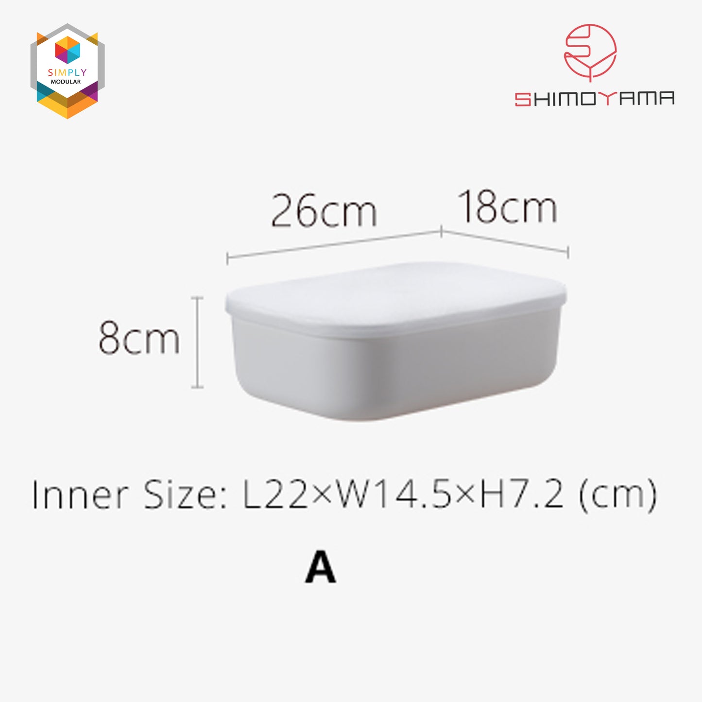 Simply Modular - Shimoyama Small Gray Flat Storage Box with Lid (4844148490274)