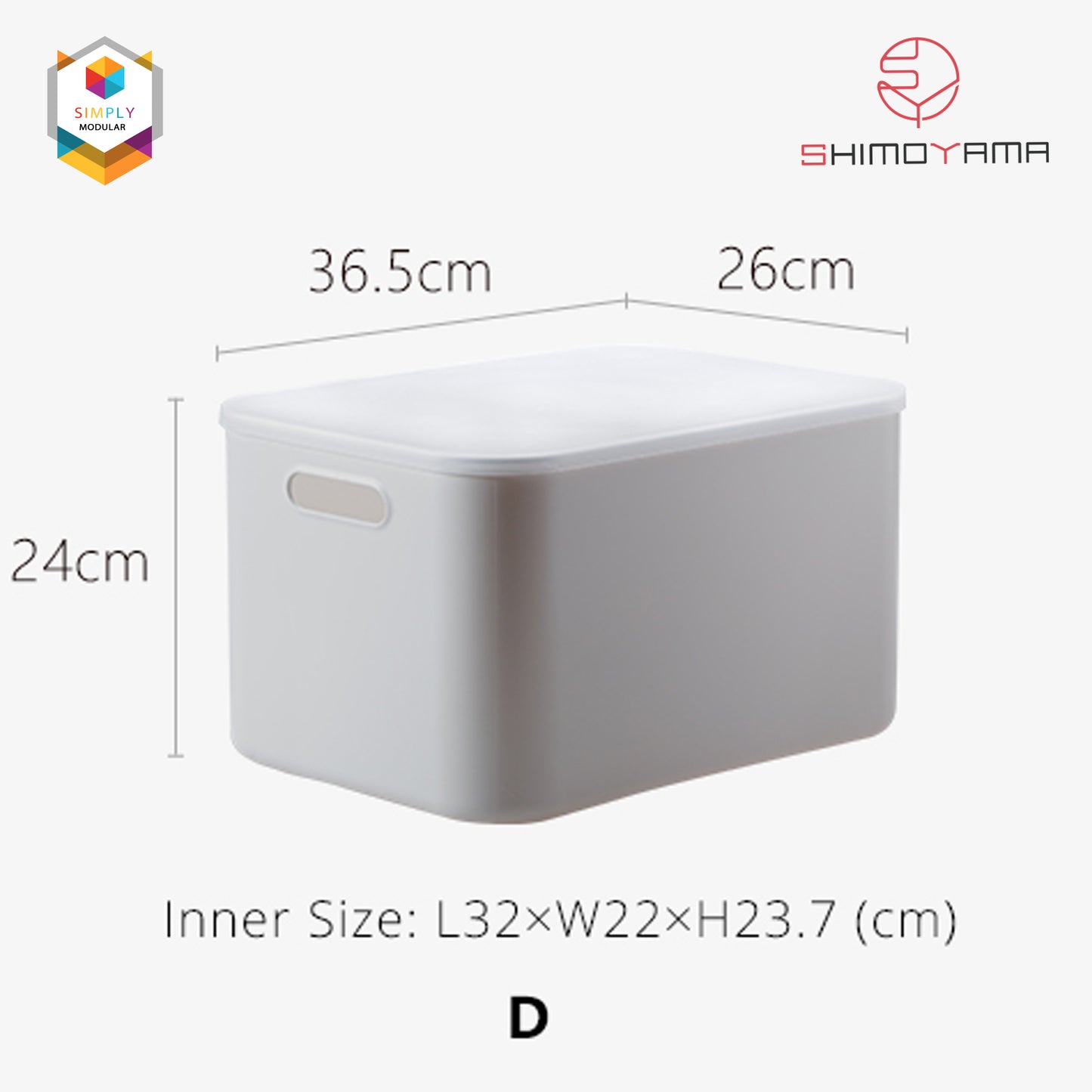 Simply Modular - Shimoyama Large Gray Deep Storage Box with Lid (4844148424738)