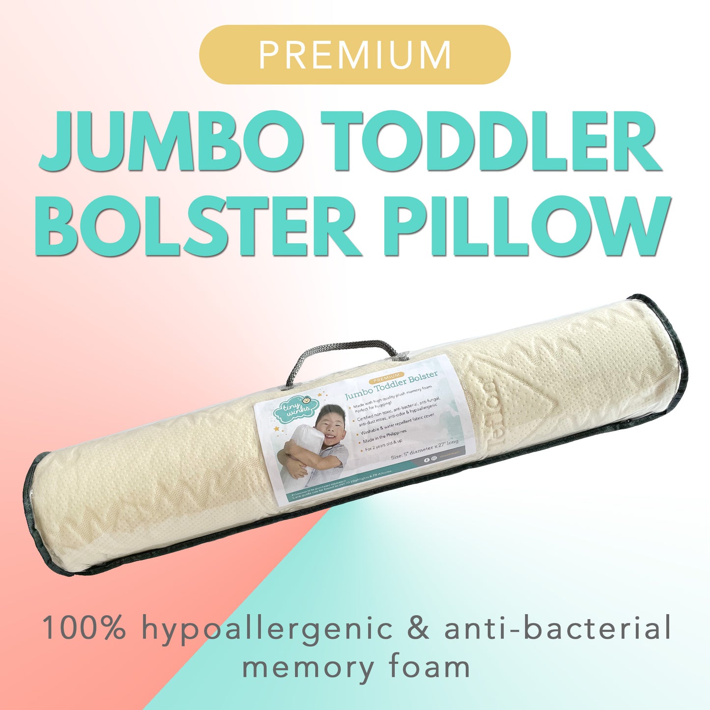 Tiny Winks - Jumbo Bolster Pillow (Memory Foam) Bundle (6924405866530)