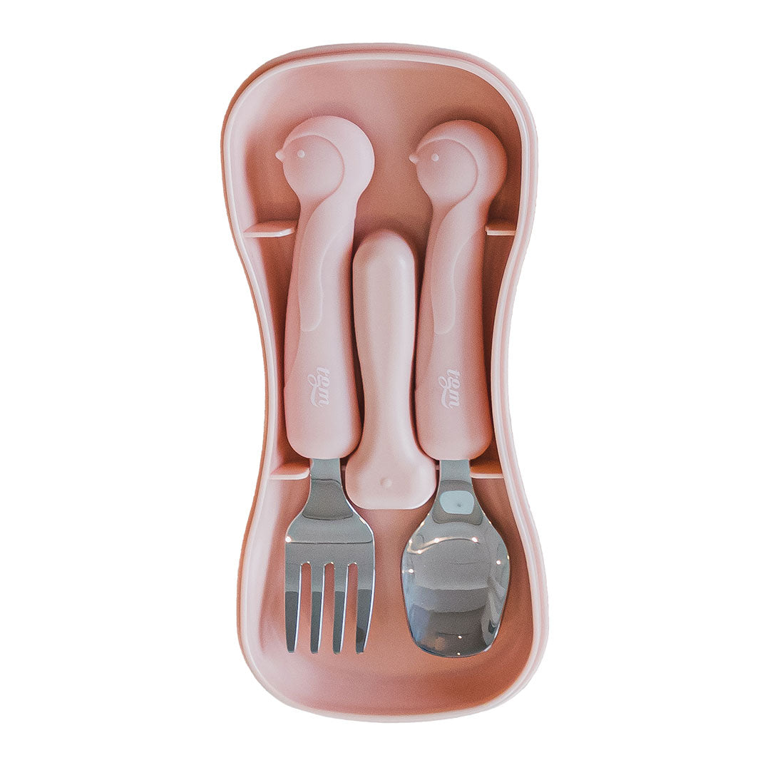 TGM - Stainless Toddler Spoon & Fork Set with Silicone Handle (7056488726562)