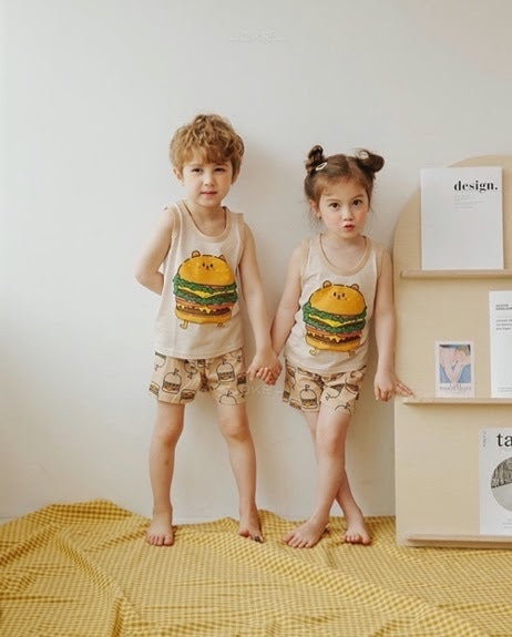 Oh, Holiday! PH - Unisex Burger Pajama Set by PUCCO (4616293580834)