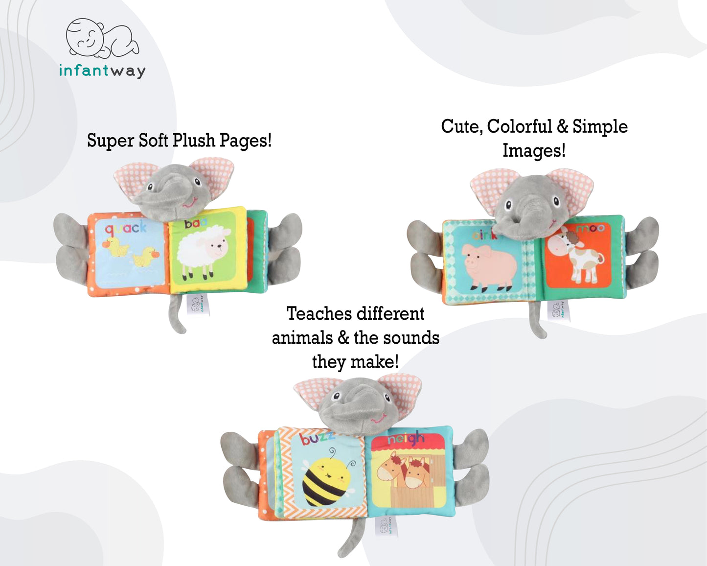 Infantway - Huggabooks Plush Toy Cloth Book (6801764122658)