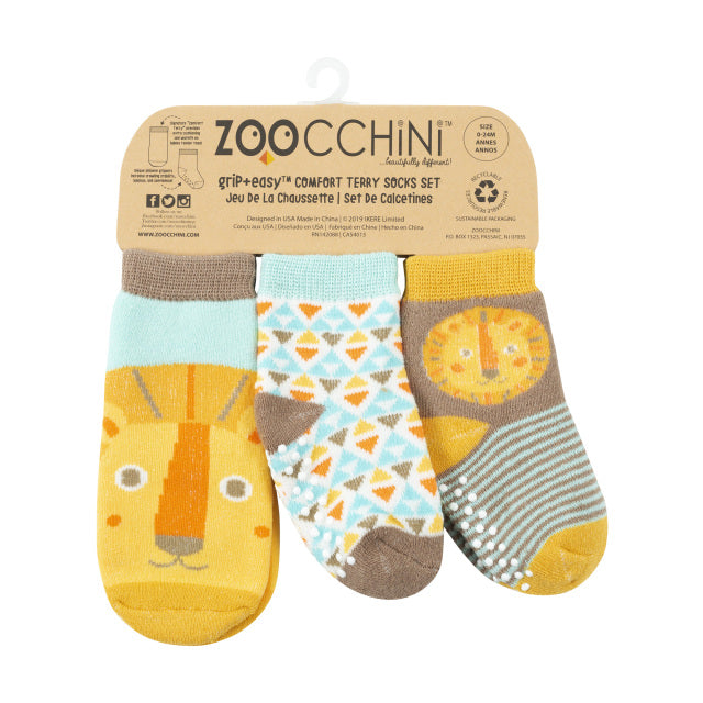 Zoocchini - Baby Safety Grip Socks (Set of 3) (4564276641826)