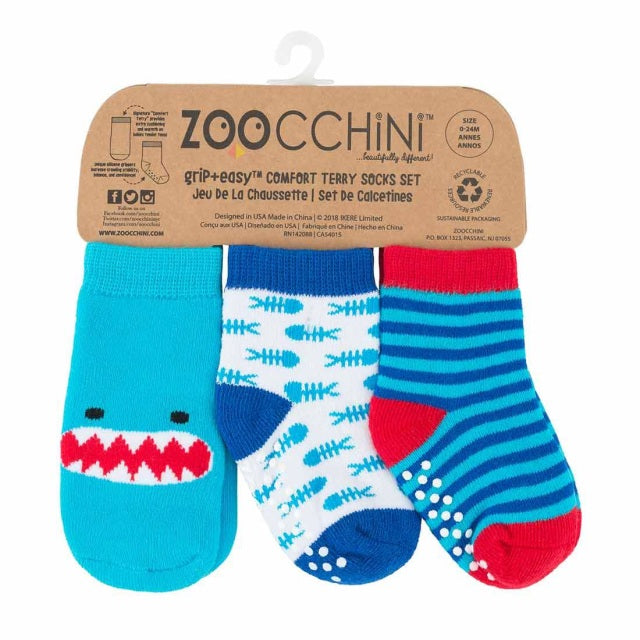 Zoocchini - Baby Safety Grip Socks (Set of 3) (4564276641826)