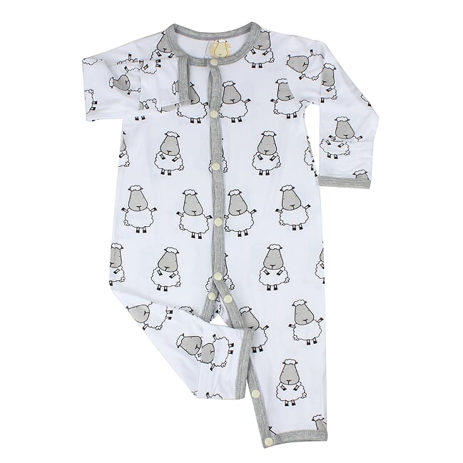 Baa Baa Sheepz - Button Long Sleeve Romper (4544377815074)