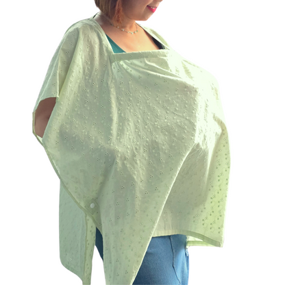 Sew Childhood Poncho Nursing Covers with Stiffener - Pistachio Eyelet (7972764024866)