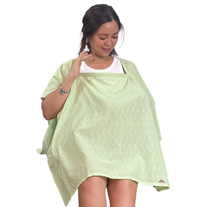 Sew Childhood Poncho Nursing Covers with Stiffener - Pistachio Eyelet (7972764024866)