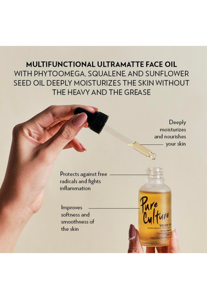 Pure Culture Velvet Veil Moisturizing Matte Face Oil | Facial Oil | Sunflower Oil | For Dull Dry Skin - 30ml (7955615744034)