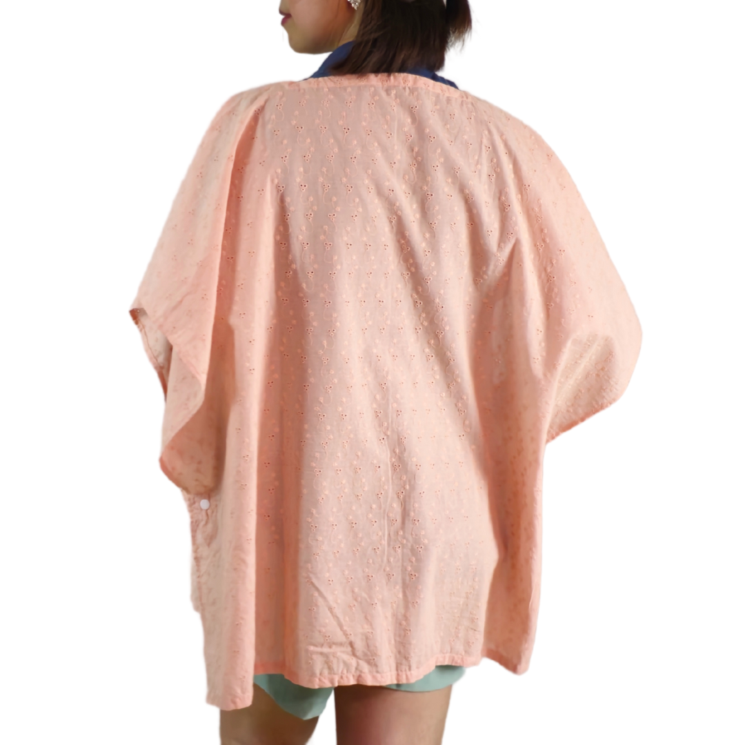 Sew Childhood Poncho Nursing Covers with Stiffener - Peach Eyelet (7972763107362)
