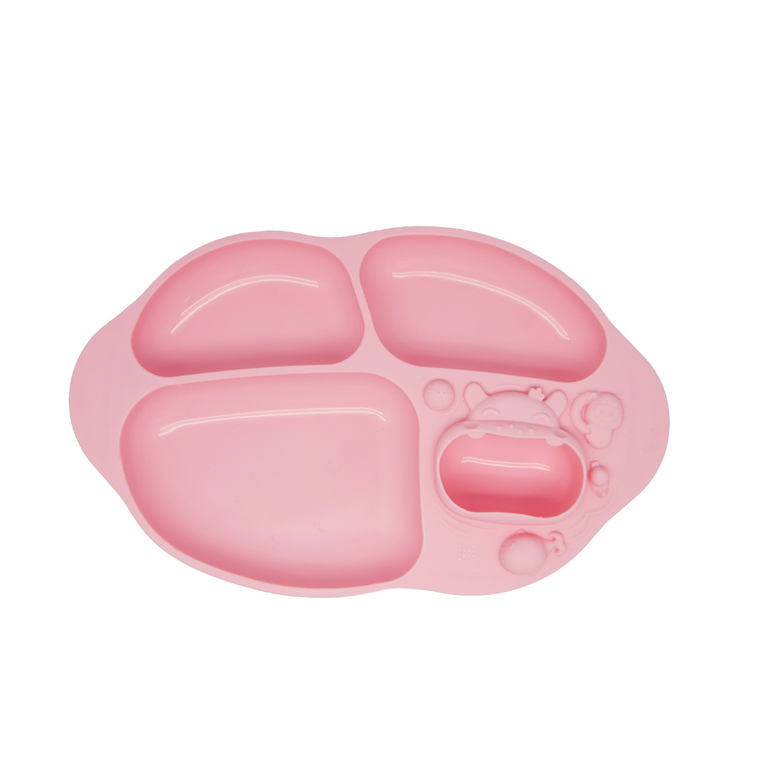 Marcus & Marcus - Yummy Dips Suction Divided Plate - Pink (7660050546722)