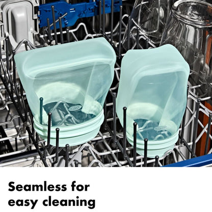OXO Tot Silicone Reusable Bag – 2-Piece Stand-Up Cup Set – Opal & Dusk (7961570312226)