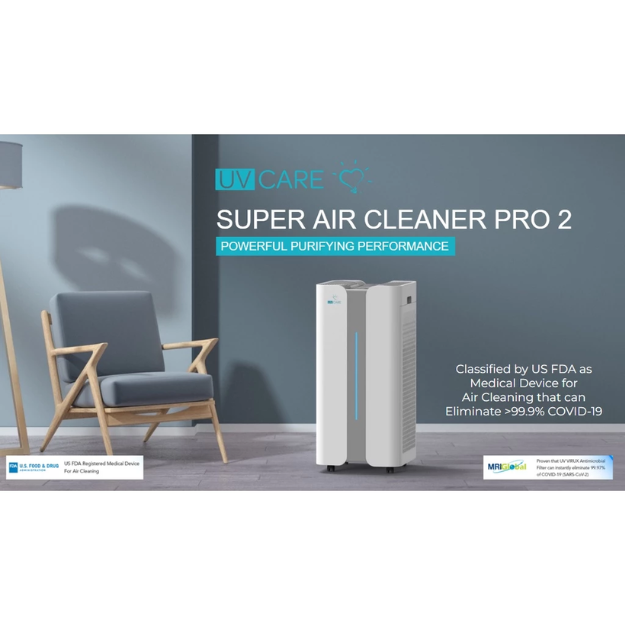 UV Care Super Air Cleaner Pro 2 w/ Medical Grade HEPA Filter & ViruX (7932306915362)