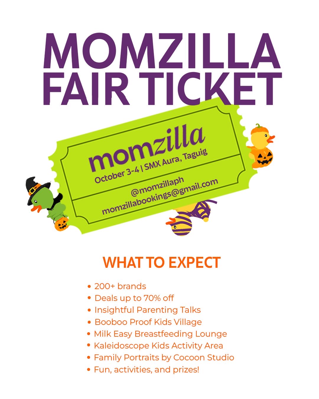 Momzilla Fair Entrance Ticket Oct 3-4 SMX AURA BGC