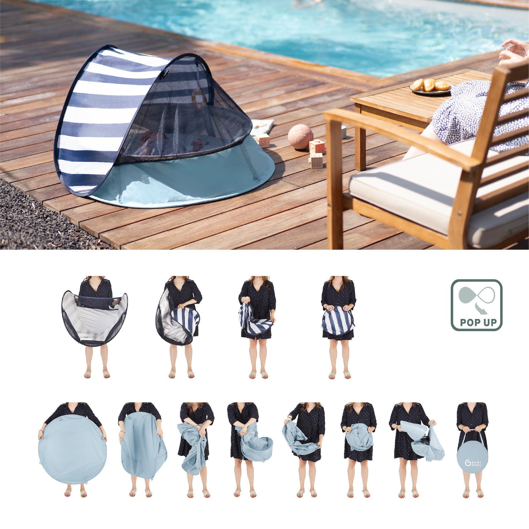 Babymoov Aquani Mariniere 3 in 1 Pool, Playpen, Tent (7974965510178)