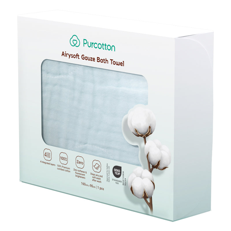 Purcotton Airysoft Gauze Bath Towel (7869777281058)