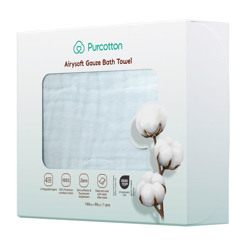 Purcotton Airysoft Gauze Bath Towel (7869777281058)