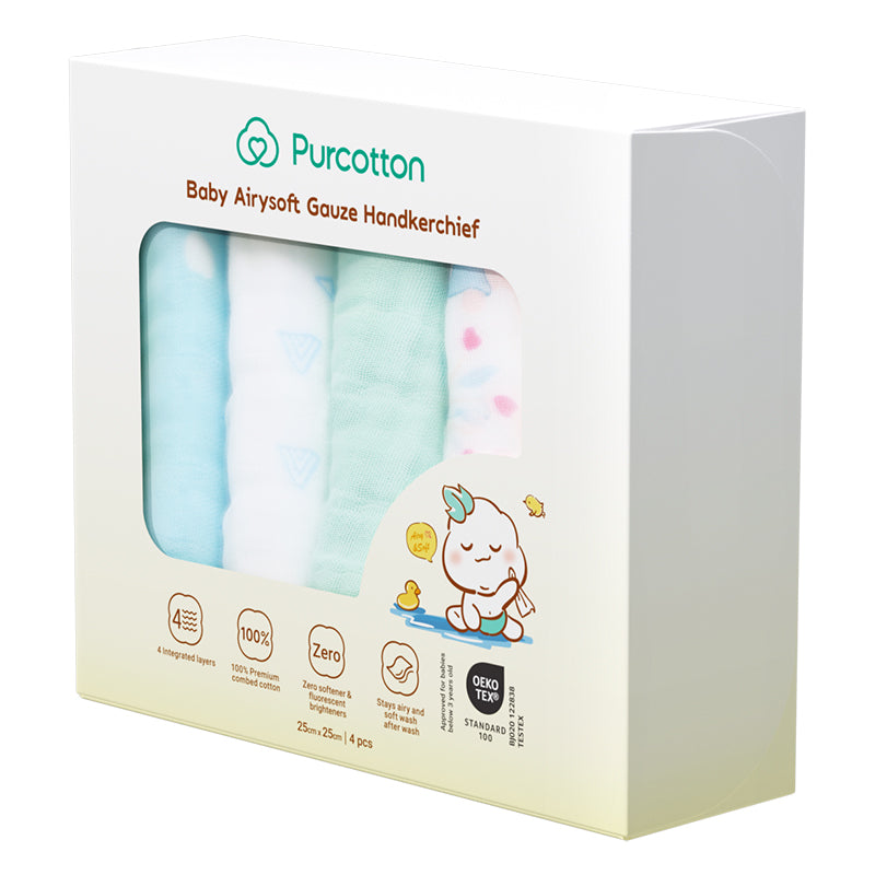 Purcotton Baby Airysoft Gauze Handkerchief (7872655589410)