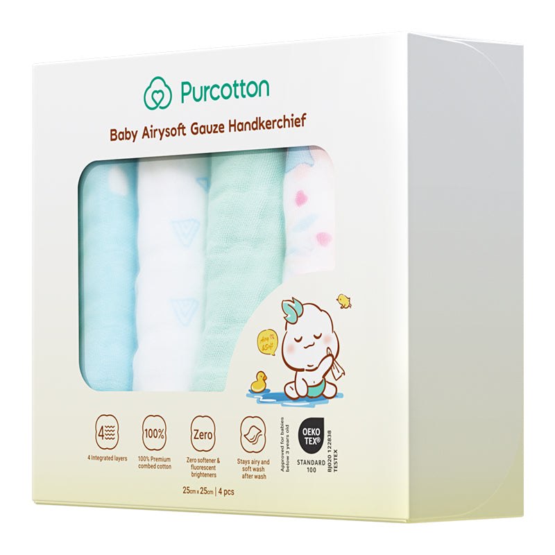 Purcotton Baby Airysoft Gauze Handkerchief (7872655589410)