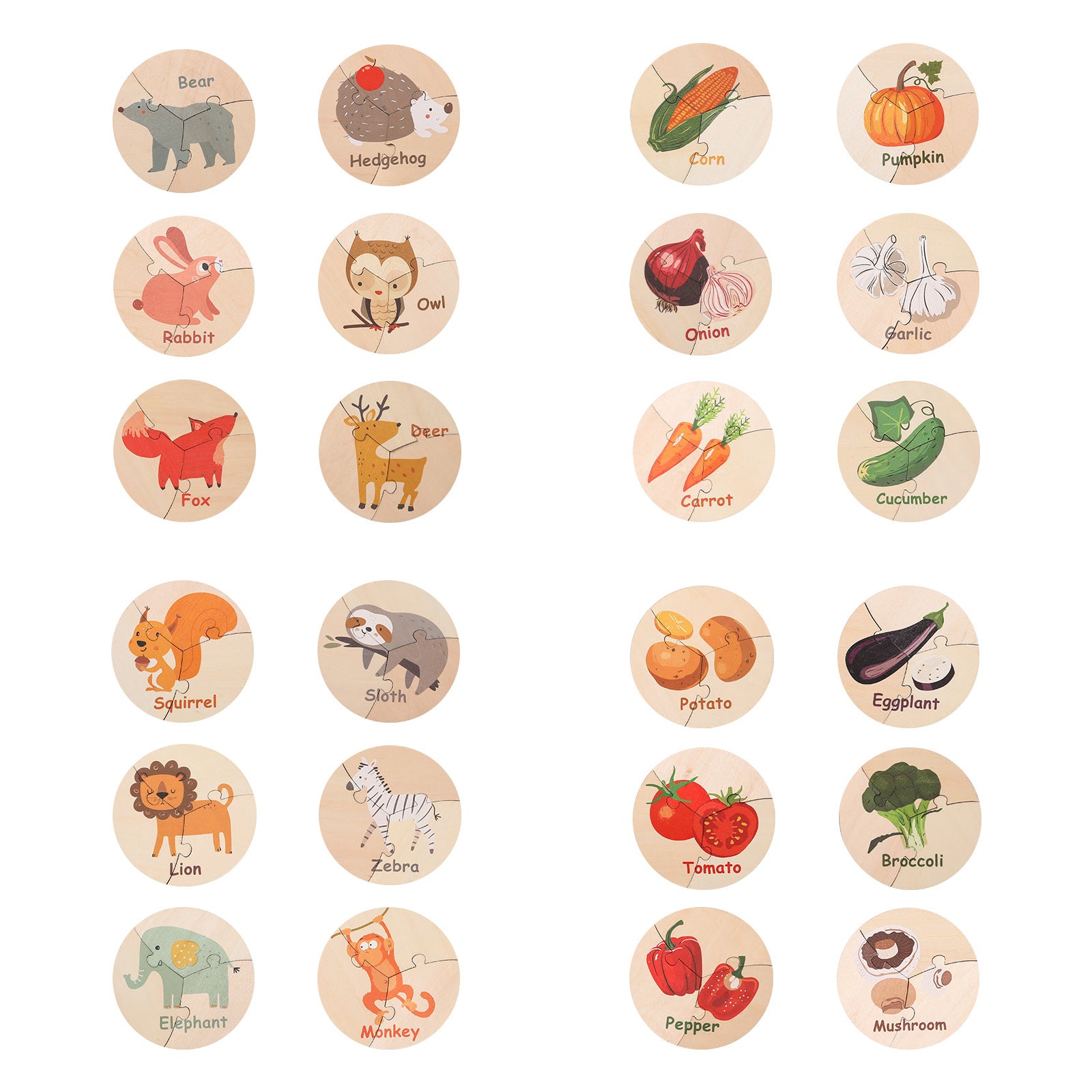 Hello Bubba - Bubba Wooden Animal &  Vegetable Puzzle (7969126187042)