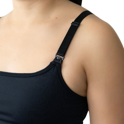Elation - Nursing and Hands-free Pumping Cami in Black (7965569155106)