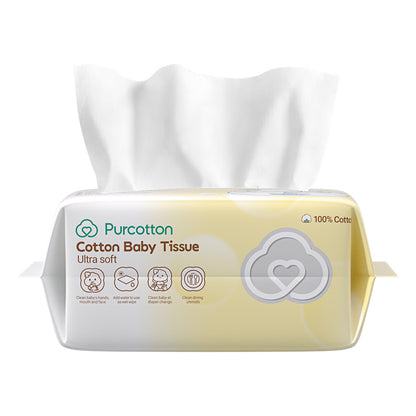 Purcotton Cotton Baby Tissue 80s (7869330620450)