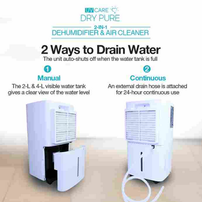 UV Care Dry Pure 2-in-1 Dehumidifier & Air Cleaner: 12L (7932292694050)