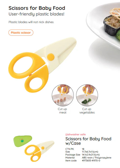 Richell Scissors for Baby Food w/Case (7967033655330)